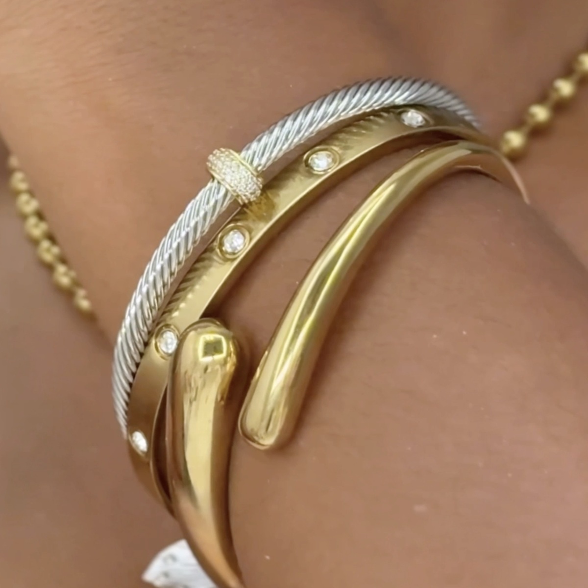 Gold bracelet collection