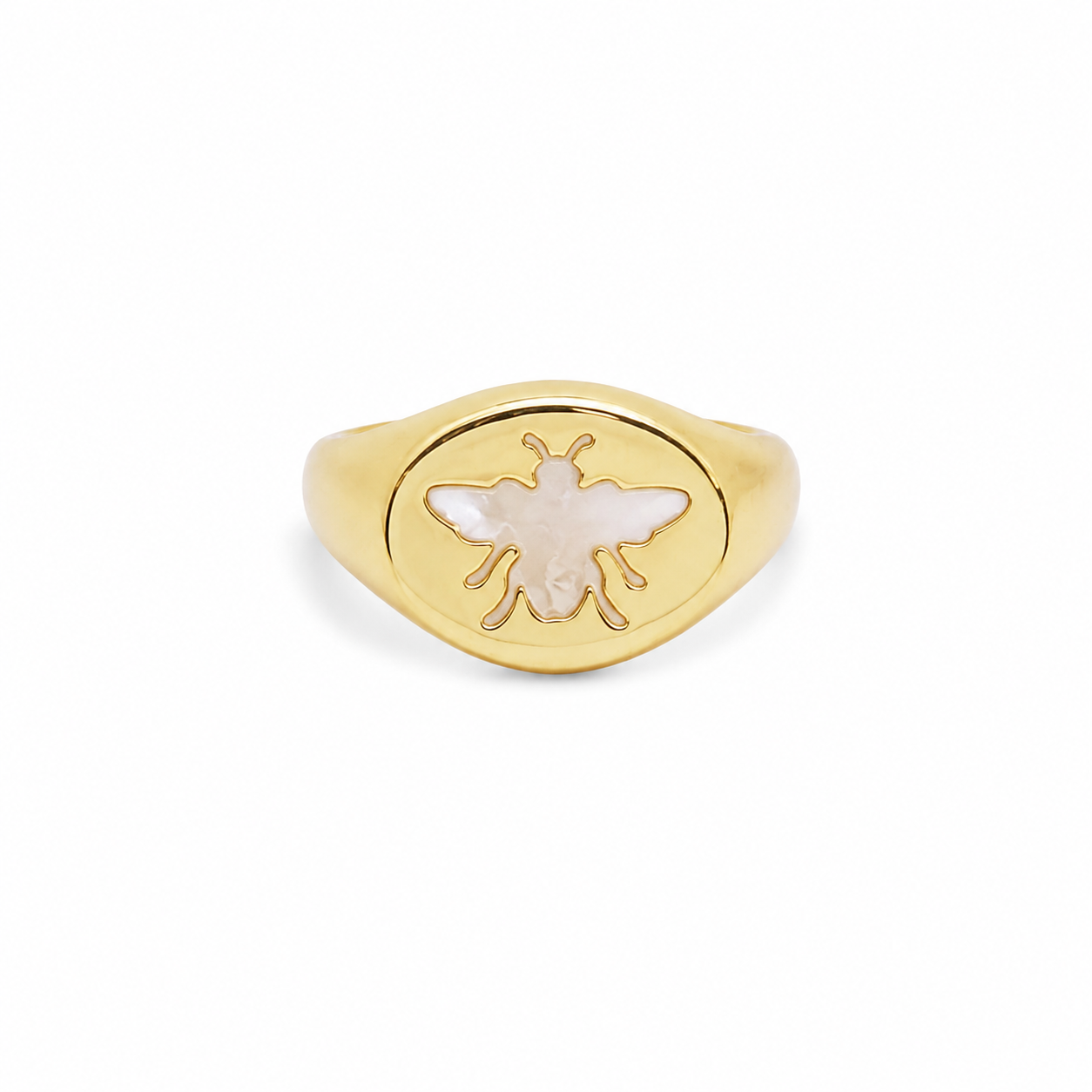 Mother of Pearl Signet Ring