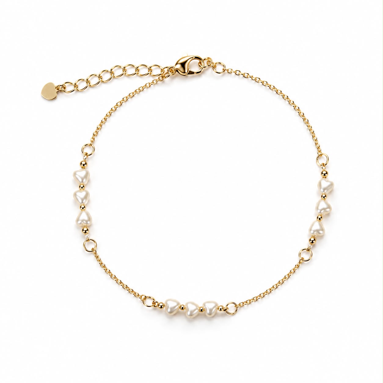 Pearl Station Heart Bracelet