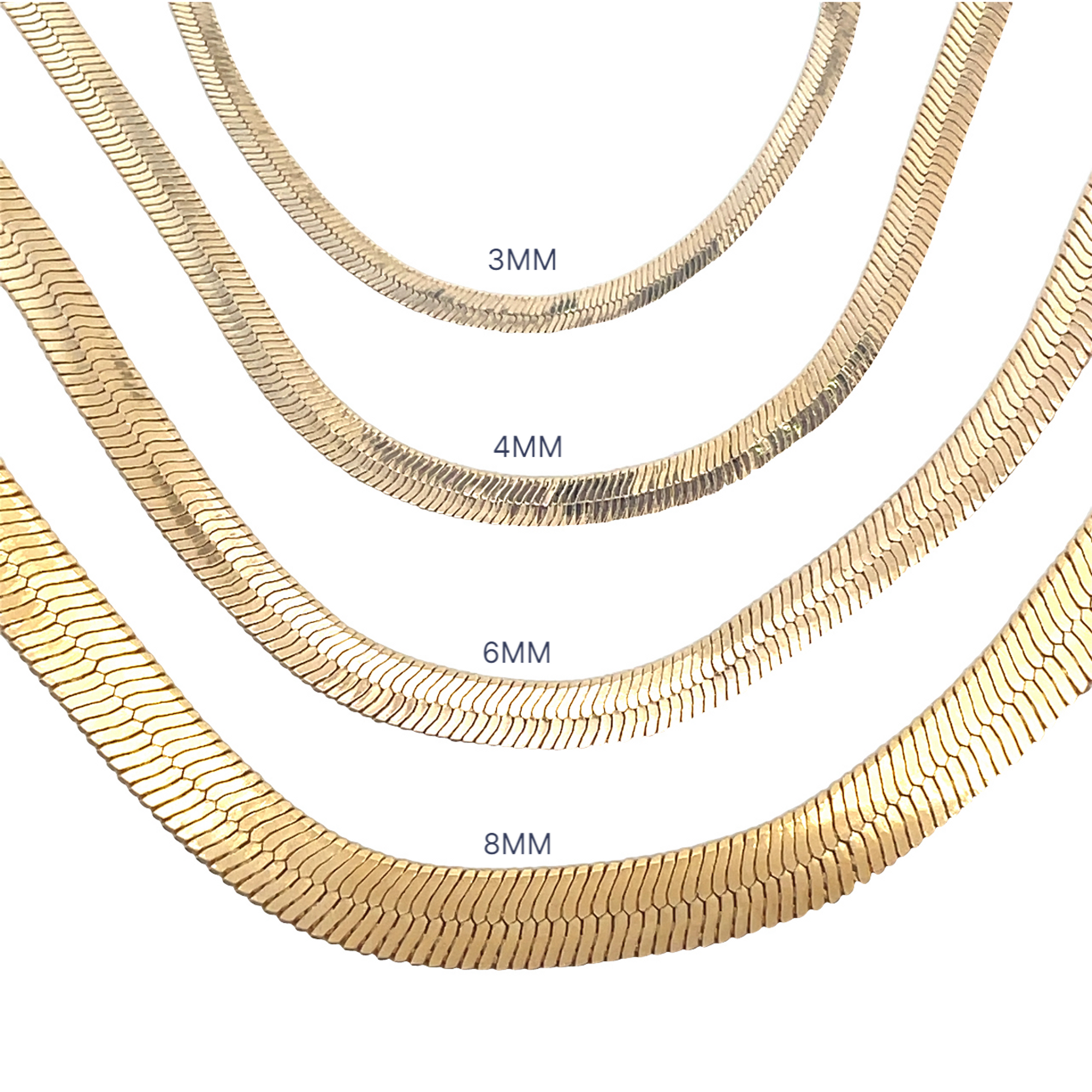 Gold Herringbone Chain Necklace