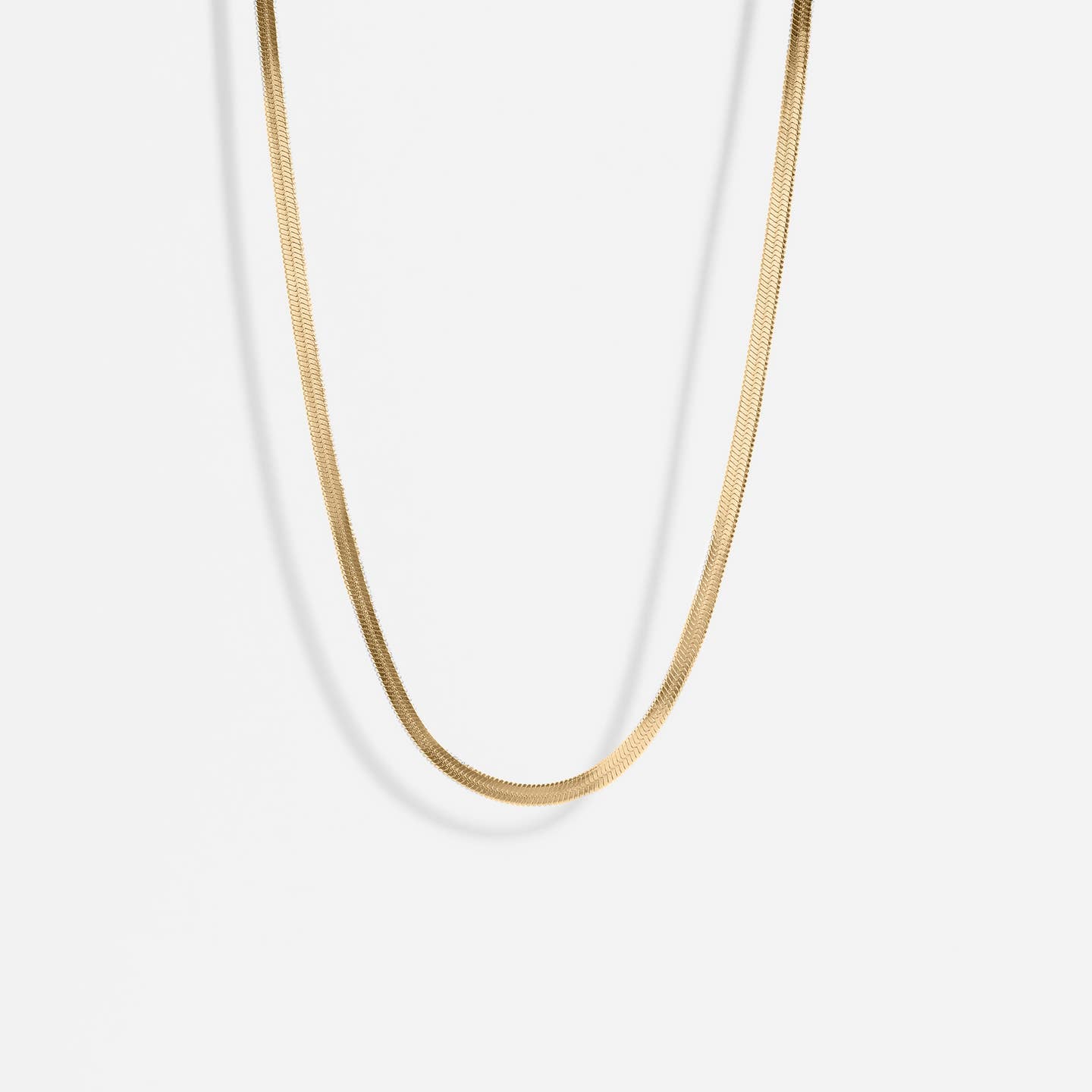 Dainty Gold Herringbone Necklace