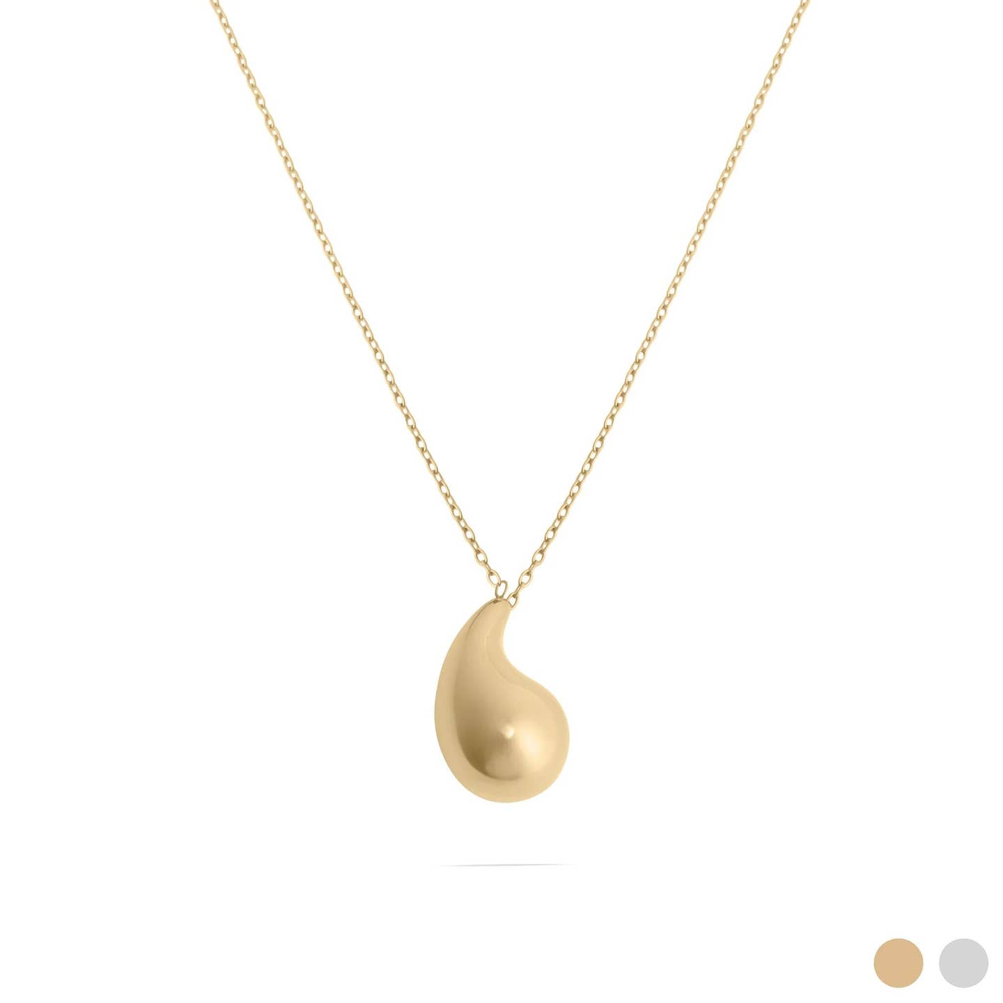 Gold Teardrop Pendant Necklace